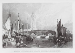 Boston Church, and Grand Sluice, Lincolnshire by Thomas (after) Allom