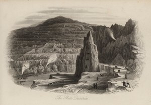 Slate quarries, Bethesda, North Wales by Thomas (after) Allom