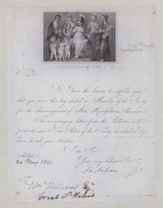 Letter of confirmation of election to membership of the Society for the Encouragement of Arts, Manufacturies and Commerce by Thomas (after) Stothard