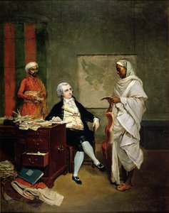 John Mowbray with his money agent, Banian, c.1790
