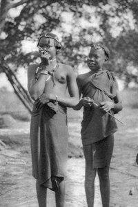 Young Girls with Sticks in Their Noses and Lips, Terrakekka to Aweil, Sudan