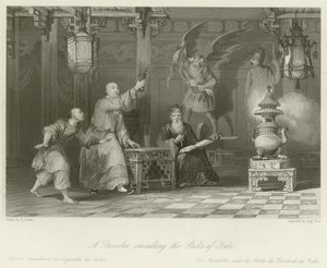 A Devotee Consulting the Sticks of Fate by Thomas Allom