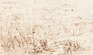Figures in a Landscape [verso] by Thomas Barker
