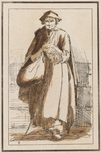 Forty Lithographic Impressions from Drawings of Landscape Scenery by Thomas Barker, Selected from His Studies of Rustic Figures after Nature: Old Woman in Cloak with Clasped Hands by Thomas Barker