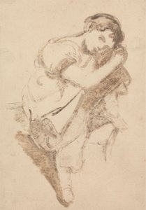 Study of a Young Girl Resting her Head on her Knee by Thomas Barker