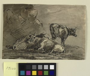 Three Cows at a Cliff by Thomas Barker