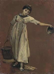 Girl carrying a pail