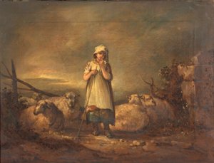 Gloucestershire Girl Keeping Sheep