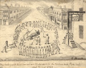 Bear baiting, Manchester, 1819 by Thomas Barritt