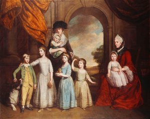 A Group Portrait of the Craven Children, Full-Length, Before an Arch with a Landscape Beyond, 1776 by Thomas Beach