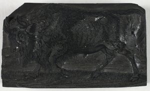 Woodblock for The Urus or Wild Bull, from A General History of Quadrupeds by Thomas Bewick