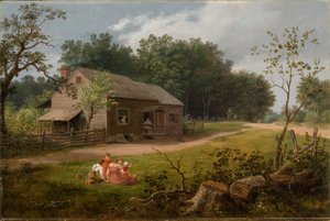Cabin with Children Playing 1834