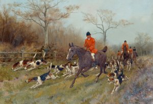 Huntsmen and Hounds in a Wooded Landscape