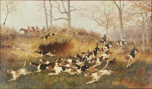 In Full Cry, c.1880 by Thomas Blinks