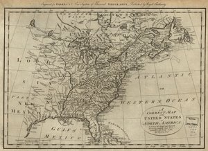 A Correct Map of the United States of North America; Including the British and Spanish Territories, Carefully Laid Down Agreeable to the Treaty of 1784 by Thomas Bowen