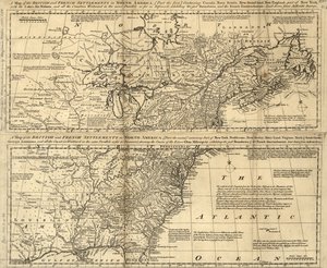 A Map of the British and French Settlements in North America by Thomas Bowen