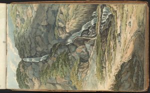 Album of Landscape and Figure Studies: A Waterfall by Thomas Bradshaw