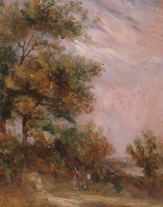 Landscape with Trees and a Figure by Thomas Churchyard