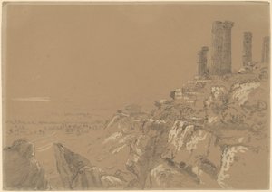 Temples of Juno, Lucina, and Concordia - Agrigentum, Sicily by Thomas Cole