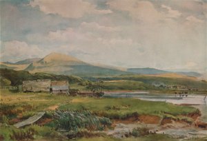 River Scene with Cottages