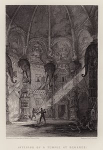 Interior of a Temple at Benares by Thomas Colman (after) Dibdin