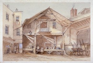 Blossoms Inn, Lawrence Lane, City of London, 1854 by Thomas Colman Dibdin
