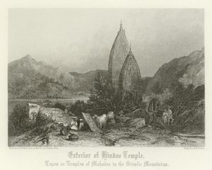Exterior of a Hindu temple by Thomas Colman Dibdin