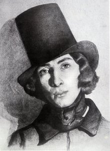 Portrait of Maurice Sand (1823-1889), son of George Sand, 21 years old - Undated drawing by Thomas Couture - this drawing was for a long time considered to be that of his mother George Sand