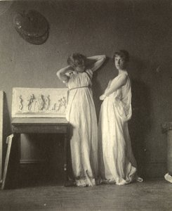 Two Female Models in Classical Costume with Eakins