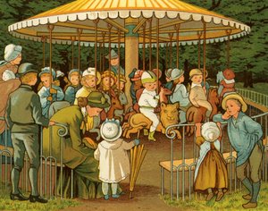 Merry go round or carousel in Paris, Champs Elysees