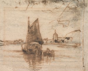 A Sailing Boat Becalmed by Thomas Creswick