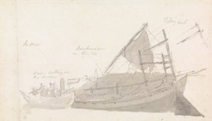 Fishing Boat with Small Craft Alongside by Thomas Daniell