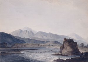 The Rope Bridge, Srinagar, Garhwal, Uttar Pradesh by Thomas Daniell