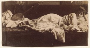 Blanche Gilroy in Classical Costume, Reclining with Banjo by Thomas Eakins