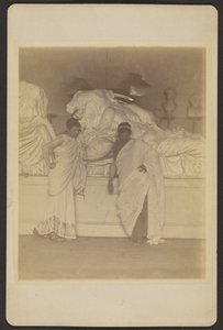 Two Male Students in Grecian Costume Before a Plaster Cast of the Three Fates from the Elgin Marbles by Thomas Eakins