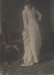 Woman in White Laced-bodice Dress in Studio of Thomas Eakins