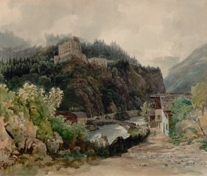 View of Landeck Castle in Tyrol by Thomas Ender