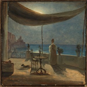 A Terrace in Amalfi in Moonlight by Thomas Fearnley