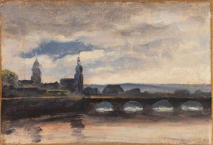 The Augustus Bridge in Dresden by Thomas Fearnley