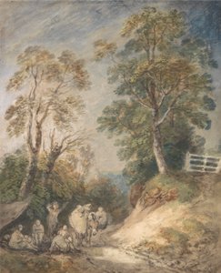 Country Lane with Gypsies Resting by Thomas Gainsborough