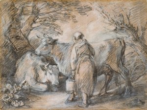 Milkmaid with Two Cows