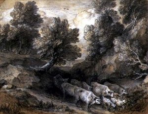 Wooded Landscape with Cattle and Goats by Thomas Gainsborough