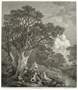 Wooded Landscape with Gypsies Gathered Round a Fire by Thomas Gainsborough