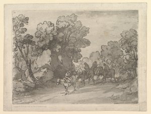 Wooded Landscape with Riders by Thomas Gainsborough
