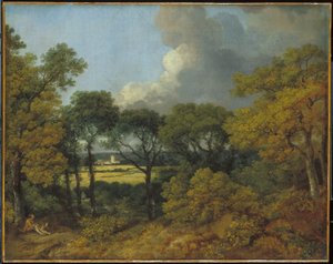 Wooded Landscape with a Peasant Resting by Thomas Gainsborough