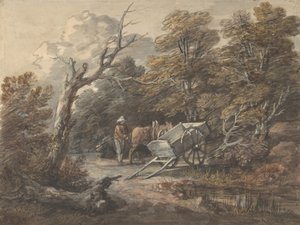 Woodland Scene with a Peasant, a Horse, and a Cart by Thomas Gainsborough