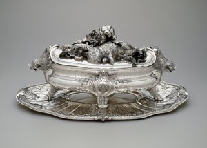 Tureen with lid, liner, and stand by Thomas Germain