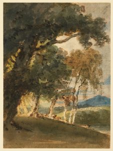 A River Valley and Distant Hill Seen through Trees by Thomas Girtin