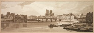 A Selection of Twenty of the Most Picturesque Views in Paris: View of Pont de la Tournelle & Notre Dame taken from the Arsenal by Thomas Girtin