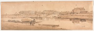 A Selection of Twenty of the Most Picturesque Views in Paris: View of the Palace and Village of Choisi on the Banks of the Seine by Thomas Girtin